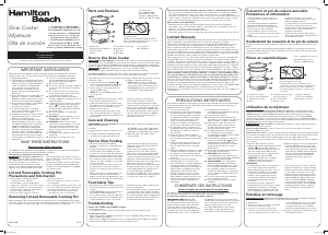 Manual de uso Hamilton Beach 33663 Slow cooker