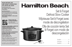 Handleiding Hamilton Beach 33768 Slowcooker