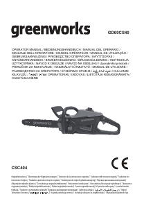 Manual de uso Greenworks GD60CS40 Sierra de cadena