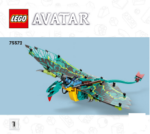 Rokasgrāmata Lego set 75572 Avatar Džeika un Neitiri pirmais banši lidojums