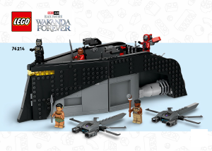 Vadovas Lego set 76214 Super Heroes Juodoji pantera: karas ant vandens
