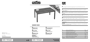 Handleiding Florabest IAN 103443 Tuintafel