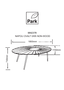 Brugsanvisning Park Napoli Havebord