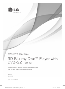 Manual LG BDS590 Blu-ray Player