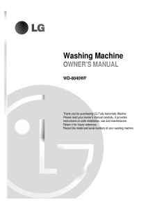 Handleiding LG WD-8040WF Wasmachine