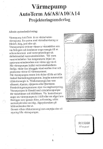 Bruksanvisning Elektro Standard AutoTerm A6 Värmepump