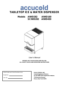 Manual Accucold AIWD282 Ice Cube Maker