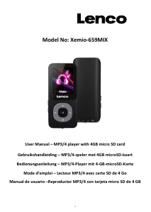 Mode d’emploi Lenco XEMIO-659MIX Lecteur Mp3