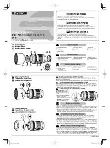 Manual de uso Olympus ZUIKO DIGITAL ED 70-300mm F4.0-5.6 Objetivo