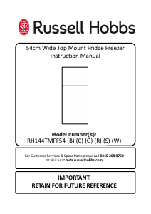Manual Russell Hobbs RH144TMFF54B Fridge-Freezer
