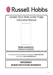 Manual Russell Hobbs RH55LF143SS Refrigerator
