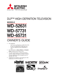 Bruksanvisning Mitsubishi WD-57731 TV