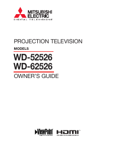 Bruksanvisning Mitsubishi WD-62526 TV