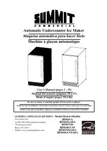 Handleiding Summit BIM44GCSSADA IJsblokjesmachine