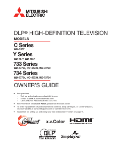 Bruksanvisning Mitsubishi WD-73734 TV