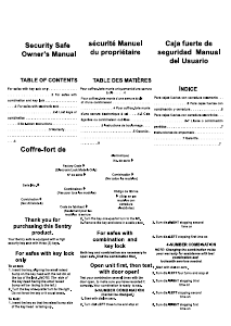 Mode d’emploi SentrySafe V332 Coffre-fort