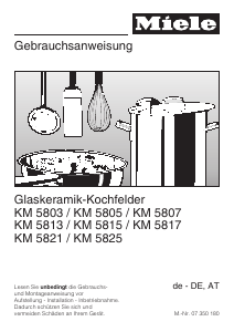 Bedienungsanleitung Miele KM 5807 Kochfeld
