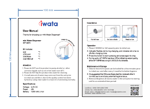 Handleiding Iwata AP13FA Waterdispenser