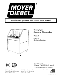 Handleiding Moyer Diebel DFM7.5 Glazenspoelmachine