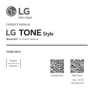 Manual LG TONE-NP3 Headphone