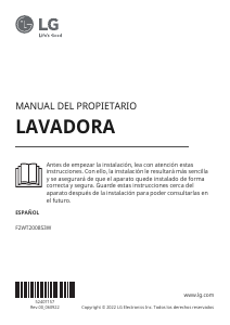 Manual de uso LG F2WT2008S3W Lavadora