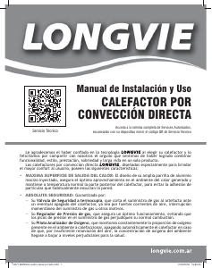 Manual de uso Longvie ECA5VT Calefactor