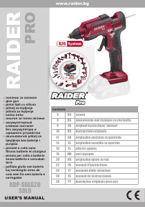 Manuale Raider Pro RDP-SGLG20 SOLO Pistola incollatrice