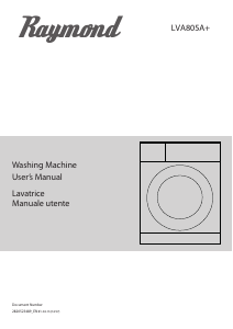 Manual Raymond LVA805A+ Washing Machine