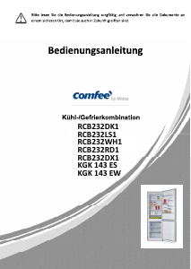 Bedienungsanleitung Comfee RCB232DX1 Kühl-gefrierkombination