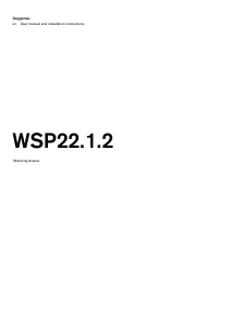 Manual Gaggenau WSP221112 Warming Drawer
