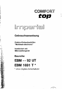 Bedienungsanleitung Imperial EBM 992 UT Backofen