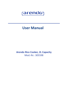 Manual de uso Arendo 305598 Arrocera