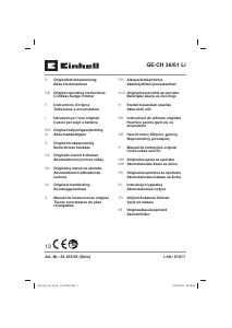 Manual Einhell GE-CH 36/61 Li Hedgecutter