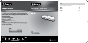 Handleiding Fellowes M5 95 Lamineermachine