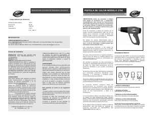 Manual de uso GONI 2704 Decapador por aire caliente