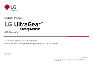 Handleiding LG 27GN95R-B UltraGear LED monitor
