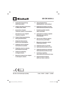Handleiding Einhell GE-CM 36/36 Li Grasmaaier