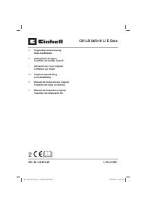 Manual de uso Einhell GP-LB 36/210 Li E-Solo Soplador de hojas