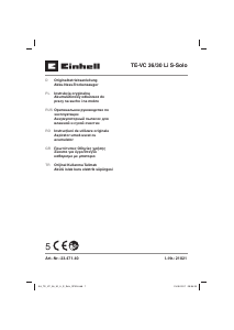 Bedienungsanleitung Einhell TE-VC 36/30 Li S-Solo Staubsauger