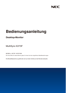 Bedienungsanleitung NEC MultiSync E273F LCD monitor