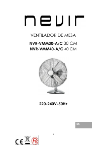 Manual Nevir NVR-VMM40-A Fan