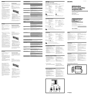Manual de uso Sony XM-GTR6001 Amplificador para coche