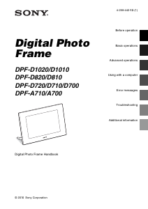 Handleiding Sony DPF-D1010 Digitale fotolijst
