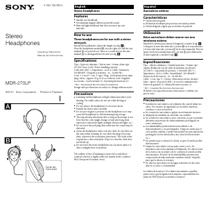 Handleiding Sony MDR-270LP Koptelefoon