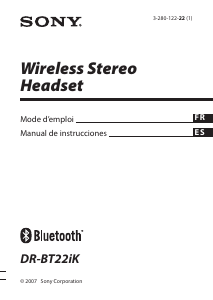 Manual de uso Sony DR-BT22iK Auriculares