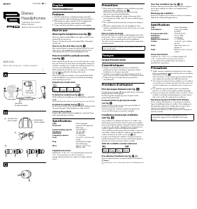 Handleiding Sony MDR-PQ6 Koptelefoon