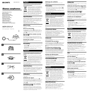 Руководство Sony MDR-EX51LP Наушники