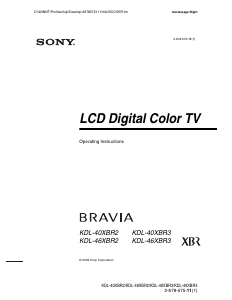 Handleiding Sony Bravia KDL-40XBR2 LCD televisie