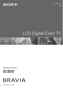 Manual Sony Bravia KDL-40Z4100 LCD Television
