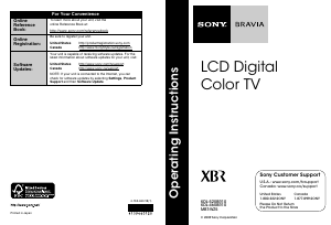 Handleiding Sony Bravia KDL-52XBR10 LCD televisie